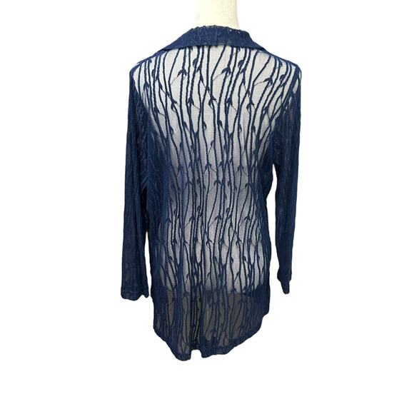 Romantic Glam Sheer Mesh Jacket Picadilly Fashions Navy Dark Feminine Size SP - Picture 1 of 5